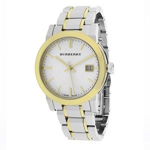 Burberry The City BU9115 Silver & Gold-Tone 34mm Silver Dial Ladies  Watch